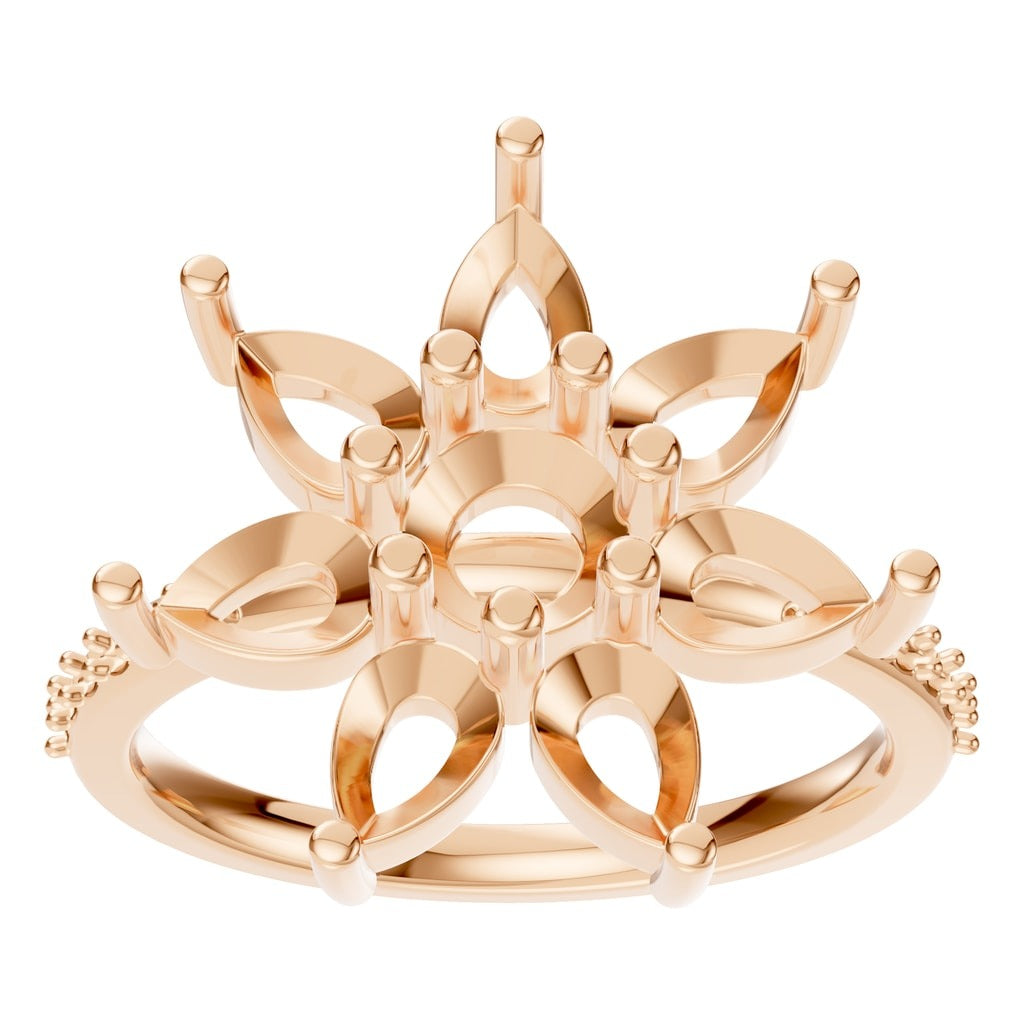 RI-0462 Rose Gold Ring UNSET - Front View