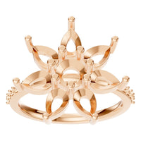 RI-0462 Rose Gold Ring UNSET - Front View