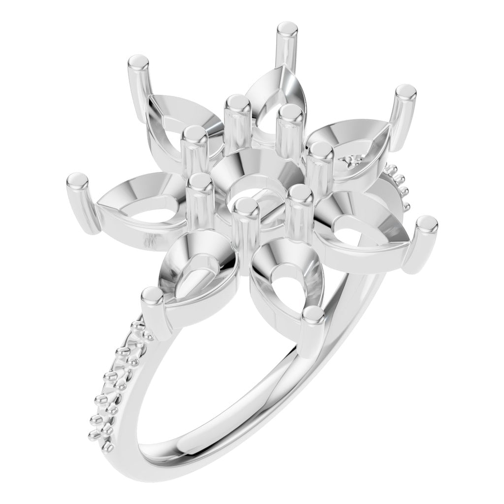 RI-0462 White Gold Ring UNSET - Main View