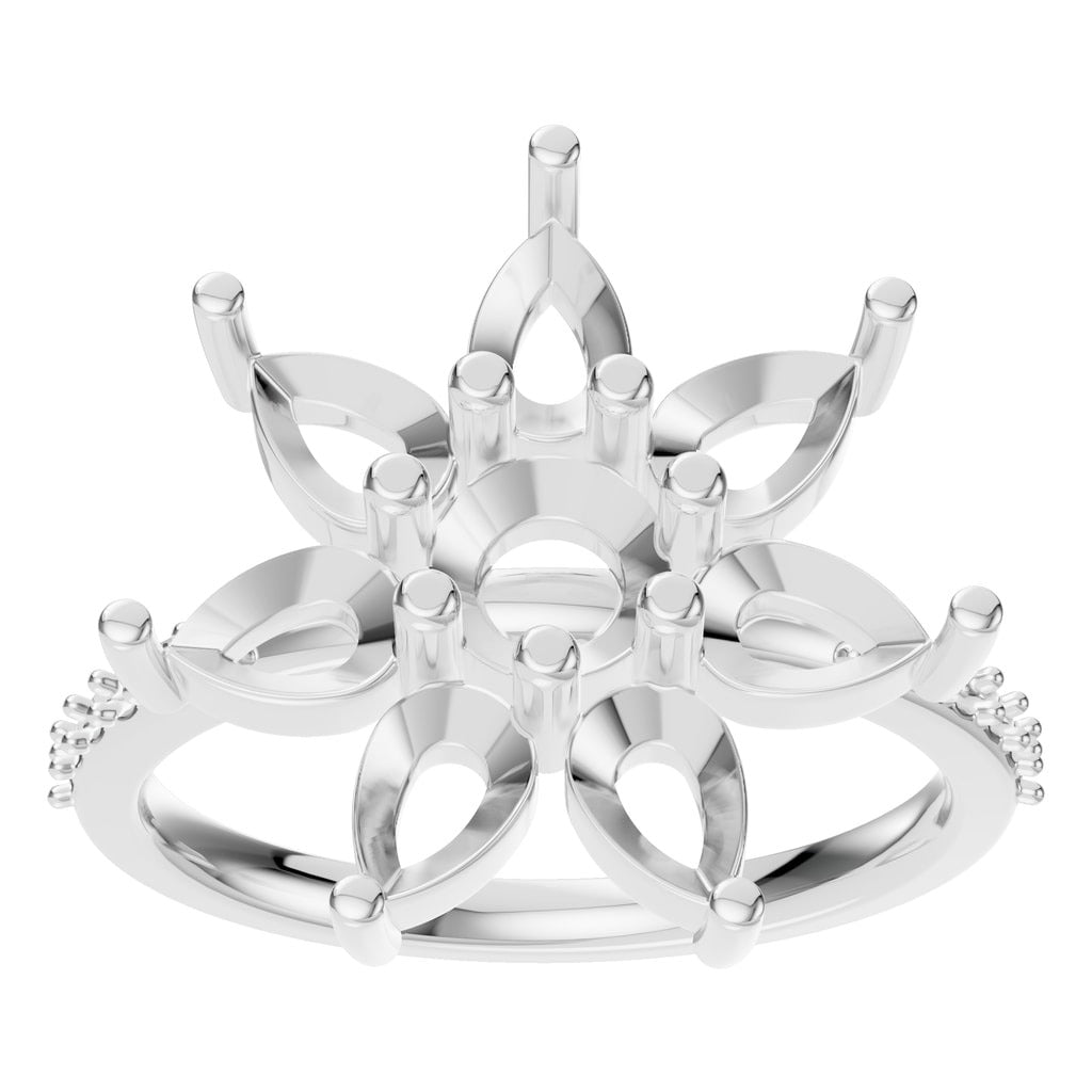 RI-0462 White Gold Ring UNSET - Front View