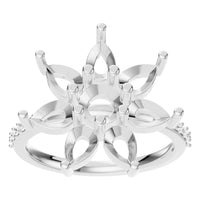 RI-0462 White Gold Ring UNSET - Front View