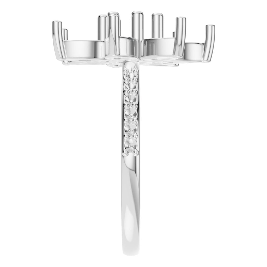 RI-0462 White Gold Ring UNSET - Side View