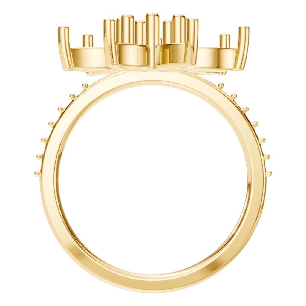 RI-0462 Yellow Gold Ring UNSET - Top View