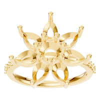 RI-0462 Yellow Gold Ring UNSET - Front View