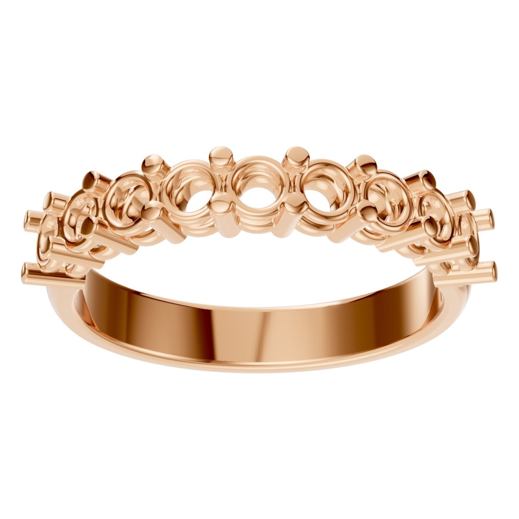 RI-0473 Rose Gold Ring UNSET - Front View