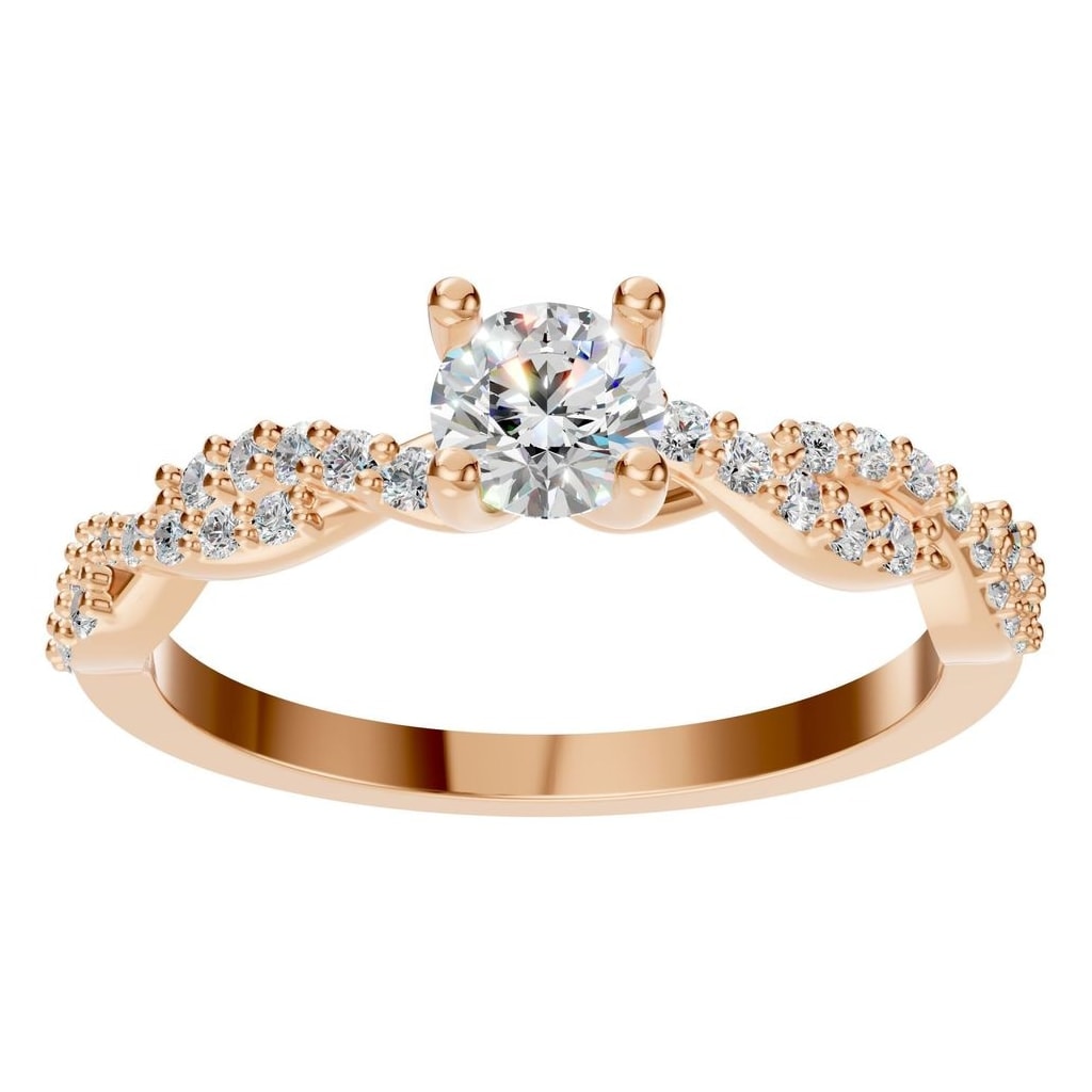 RI-0524 Rose Gold Ring SET - Front View