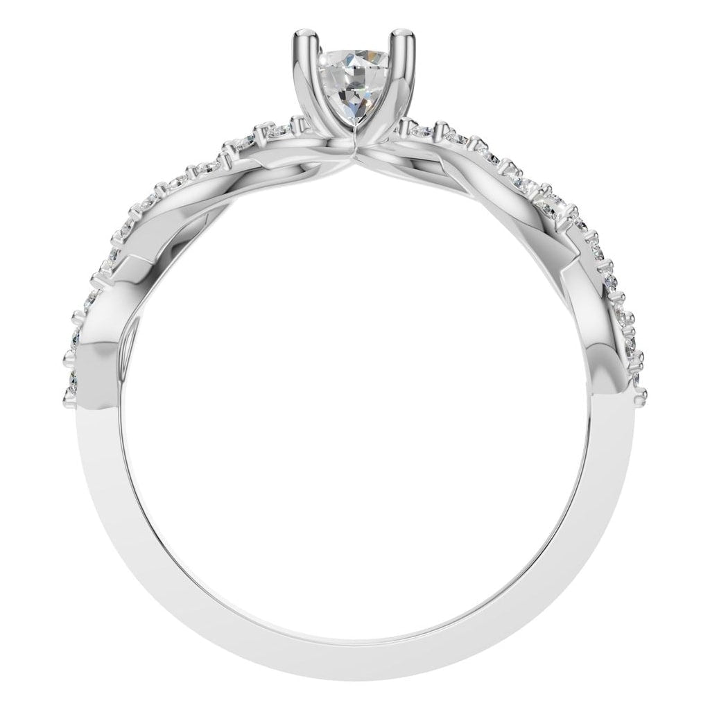 RI-0524 White Gold Ring SET - Top View