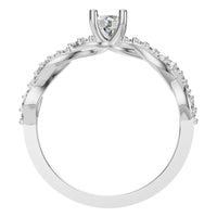 RI-0524 White Gold Ring SET - Top View