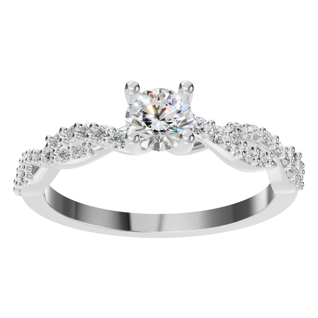 RI-0524 White Gold Ring SET - Front View