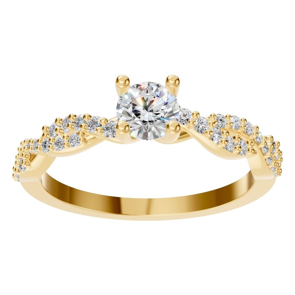 RI-0524 Yellow Gold Ring SET - Front View