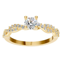 RI-0524 Yellow Gold Ring SET - Front View