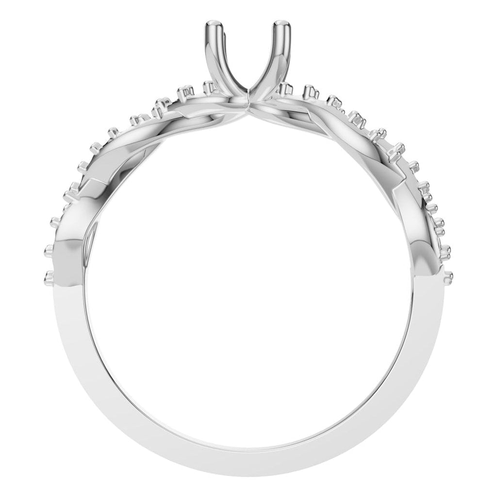 RI-0524 White Gold Ring UNSET - Top View