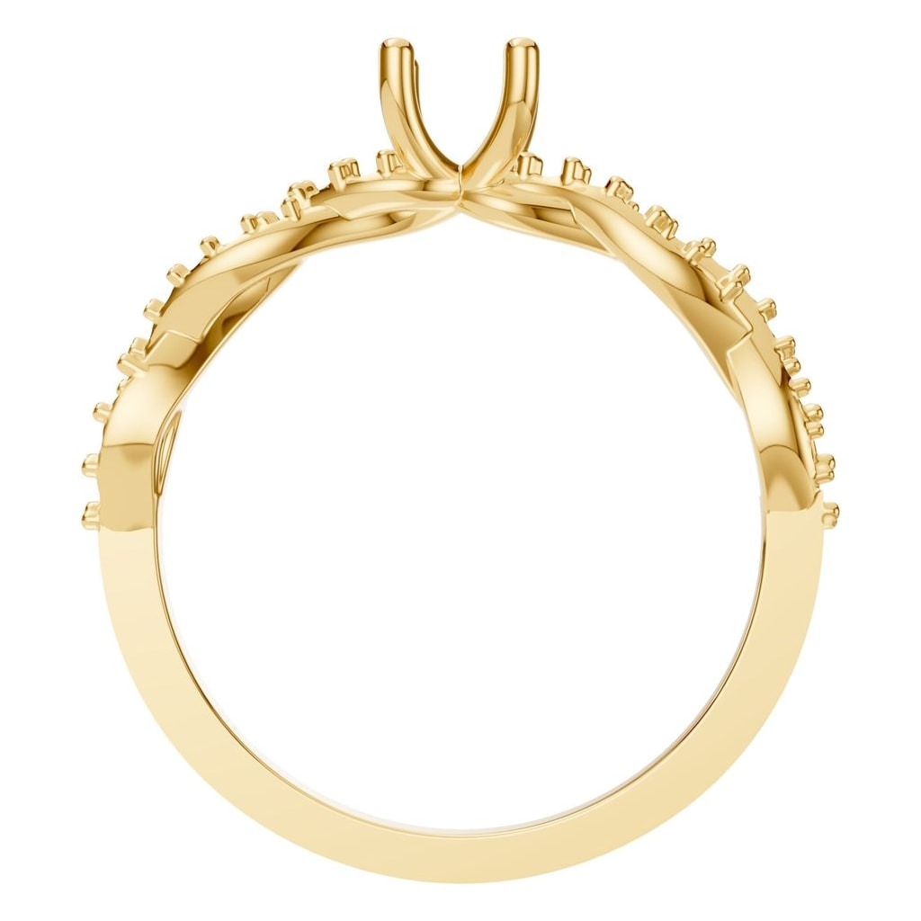 RI-0524 Yellow Gold Ring UNSET - Top View