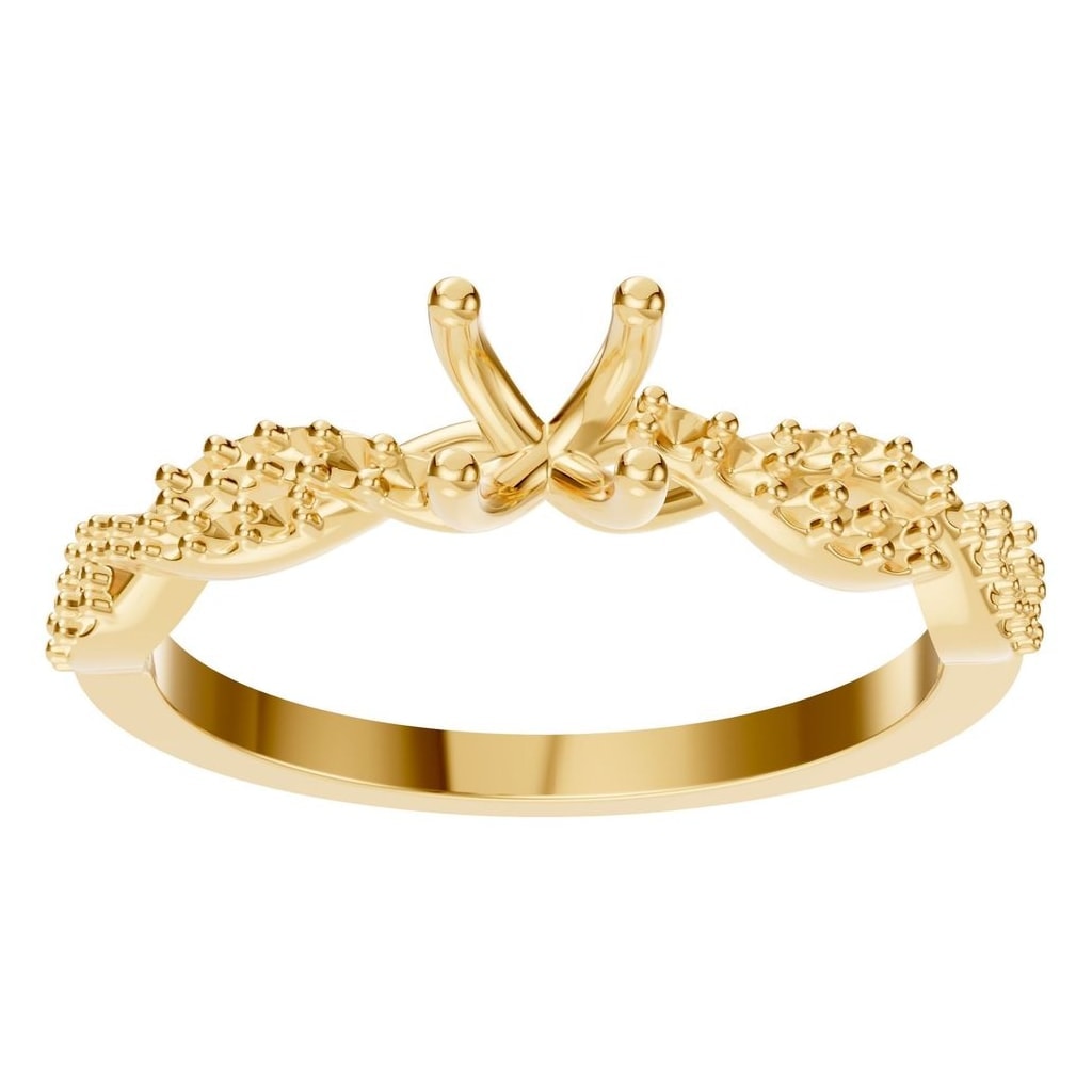 RI-0524 Yellow Gold Ring UNSET - Front View