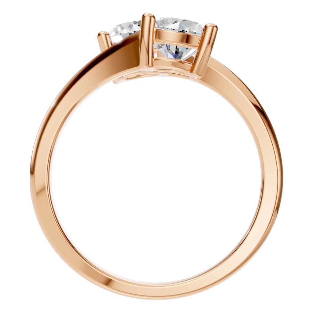 RI-0549 Rose Gold Ring SET - Top View