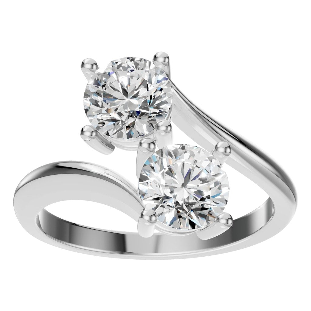 RI-0549 White Gold Ring SET - Front View
