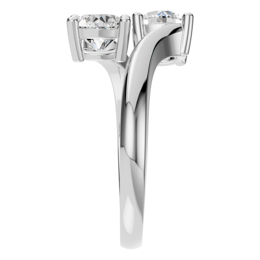 RI-0549 White Gold Ring SET - Side View