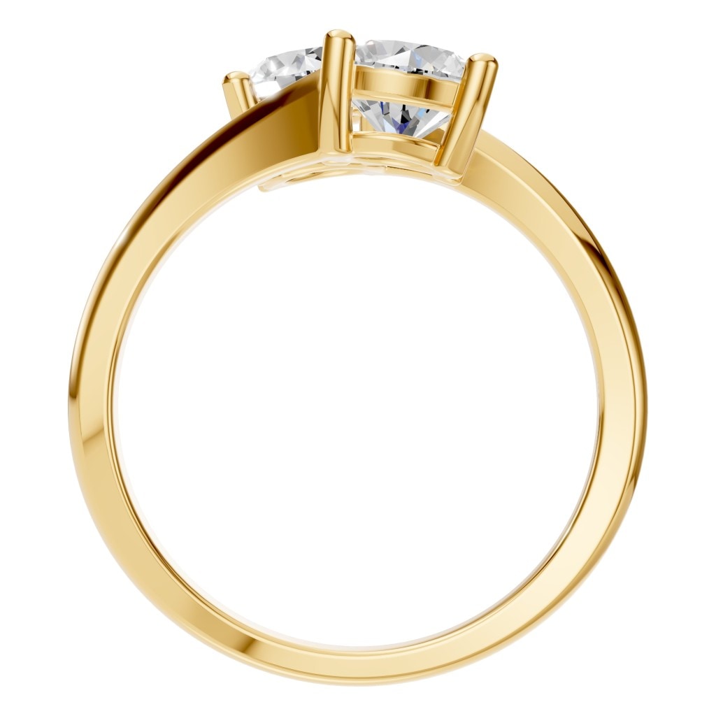 RI-0549 Yellow Gold Ring SET - Top View