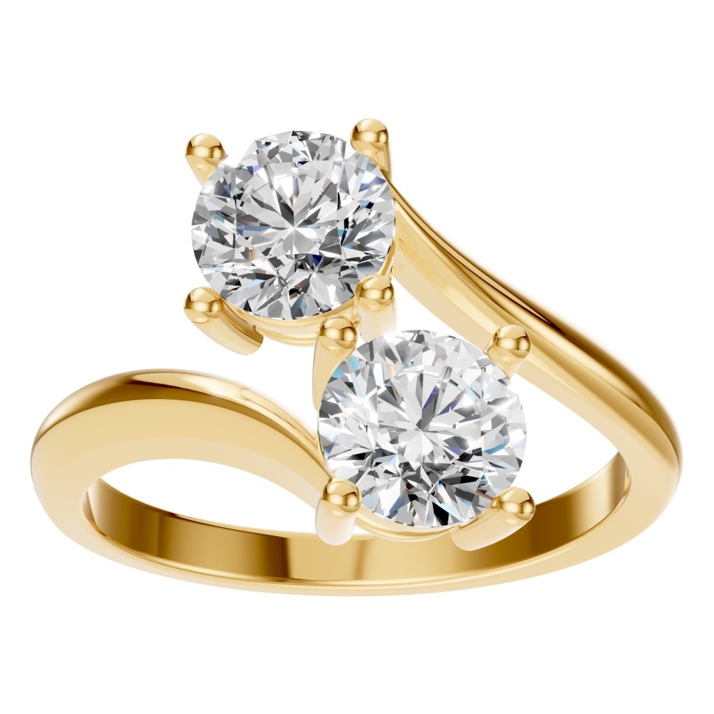 RI-0549 Yellow Gold Ring SET - Front View