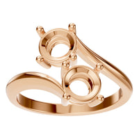 RI-0549 Rose Gold Ring UNSET - Front View