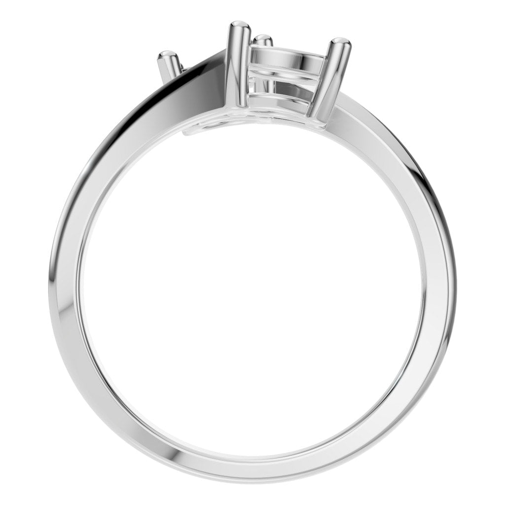 RI-0549 White Gold Ring UNSET - Top View