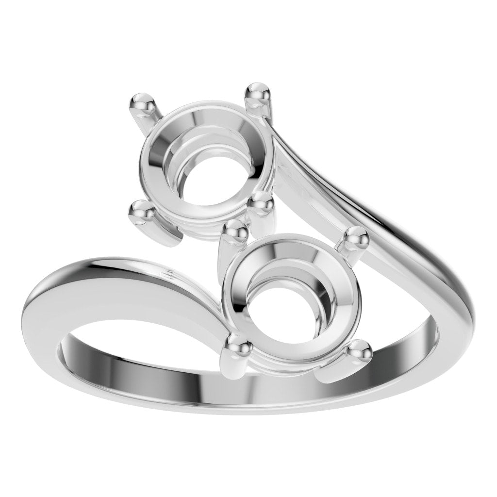 RI-0549 White Gold Ring UNSET - Front View