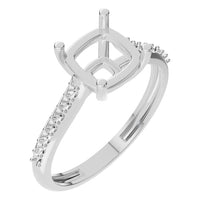 RI-0644 White Gold Ring UNSET - Main View