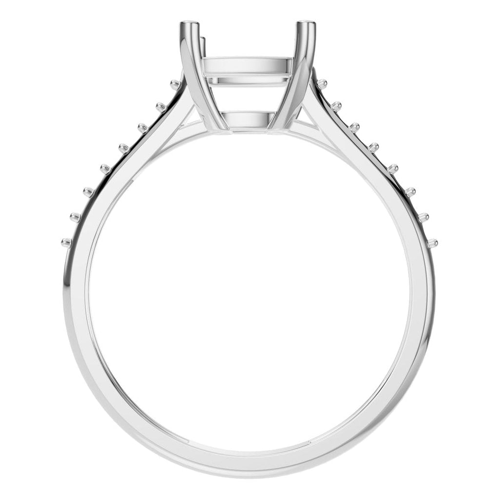RI-0644 White Gold Ring UNSET - Top View