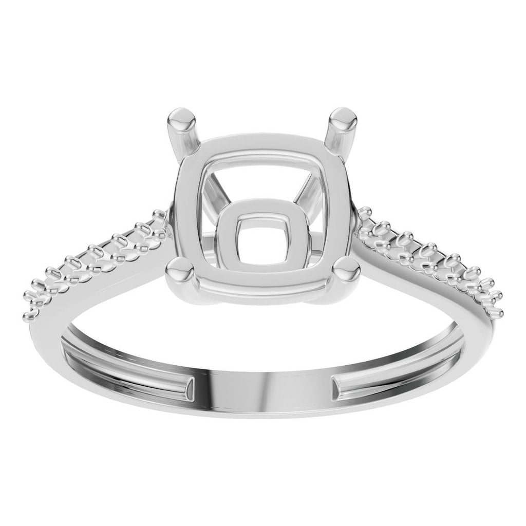 RI-0644 White Gold Ring UNSET - Front View