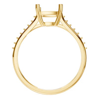 RI-0644 Yellow Gold Ring UNSET - Top View
