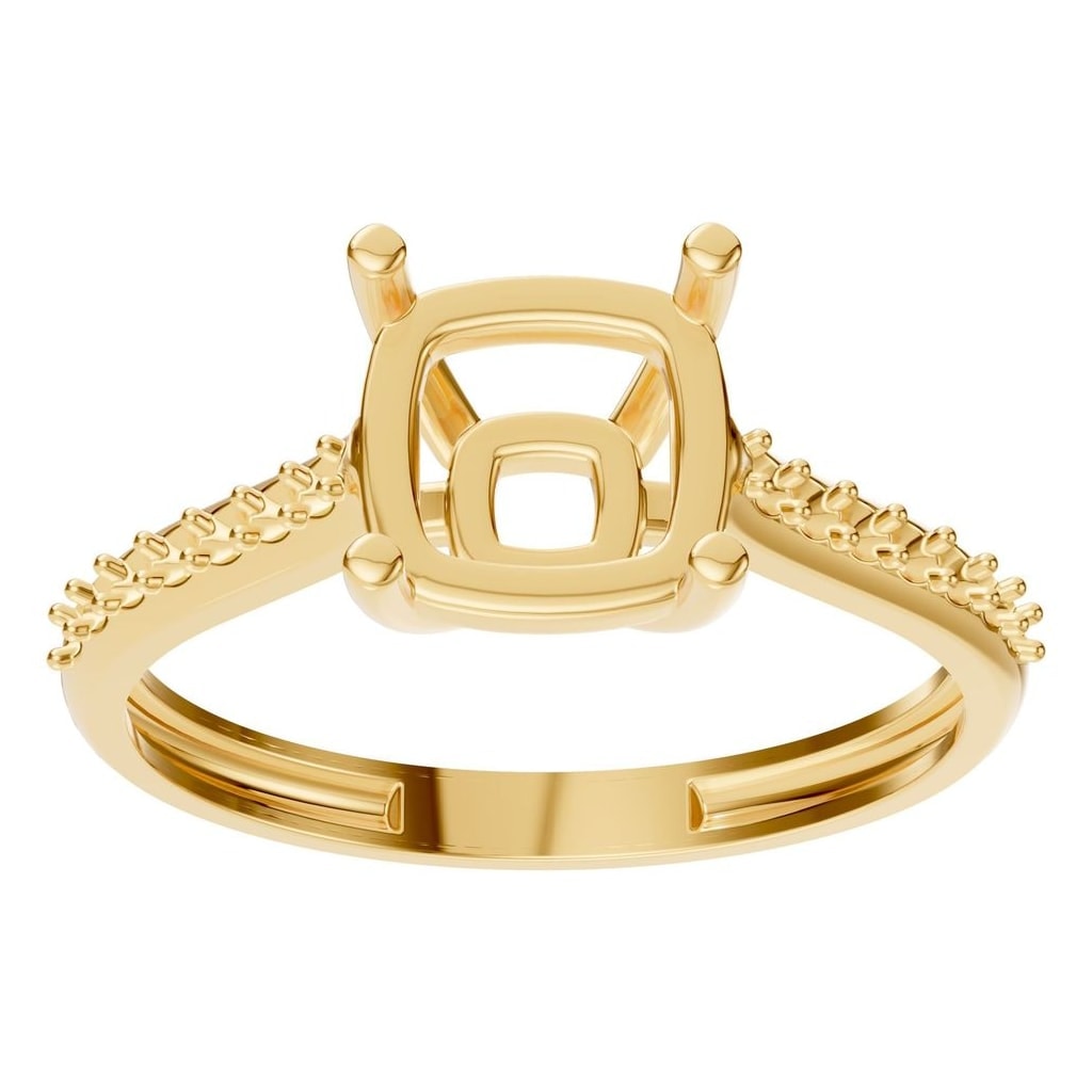 RI-0644 Yellow Gold Ring UNSET - Front View