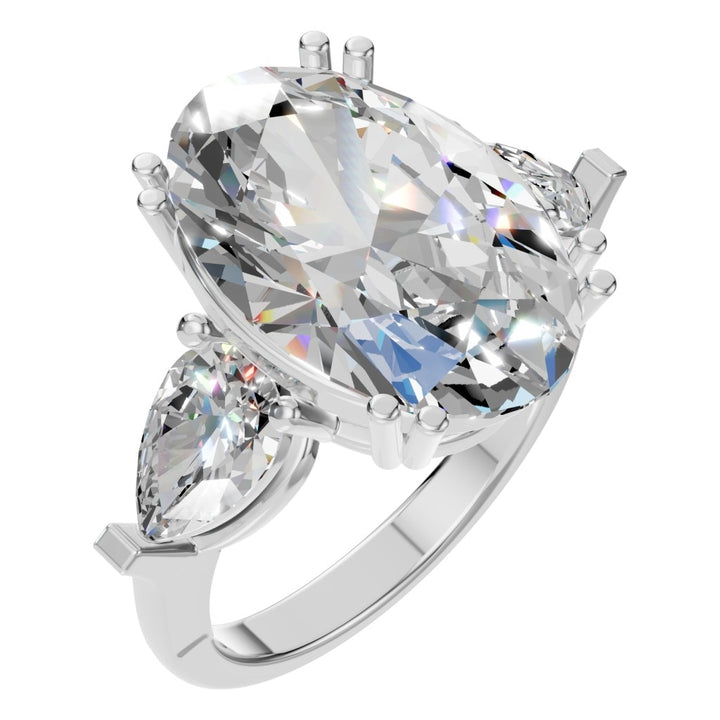Three Stone Ring Mounting - Oval 15x9mm