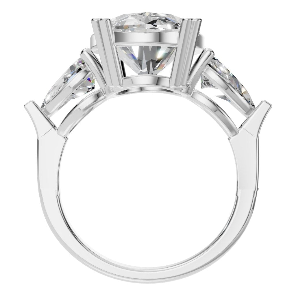 RI-0744 White Gold Ring SET - Top View