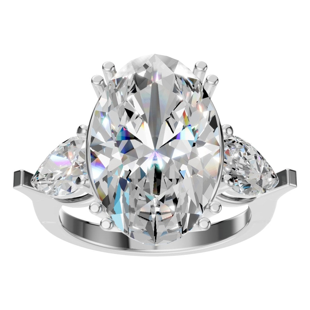 RI-0744 White Gold Ring SET - Front View