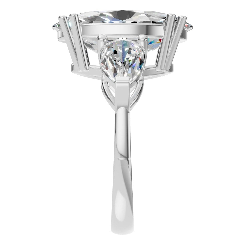 RI-0744 White Gold Ring SET - Side View