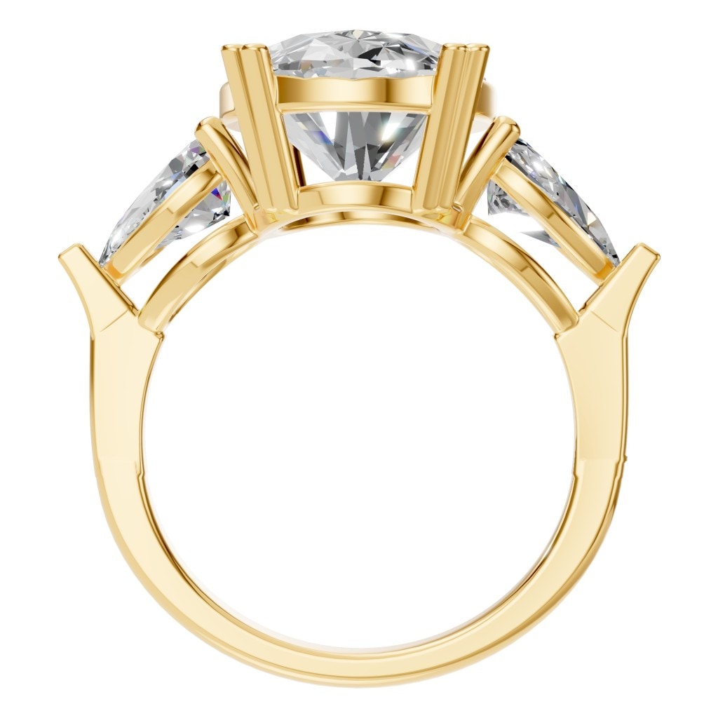 RI-0744 Yellow Gold Ring SET - Top View