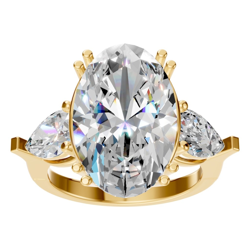 RI-0744 Yellow Gold Ring SET - Front View