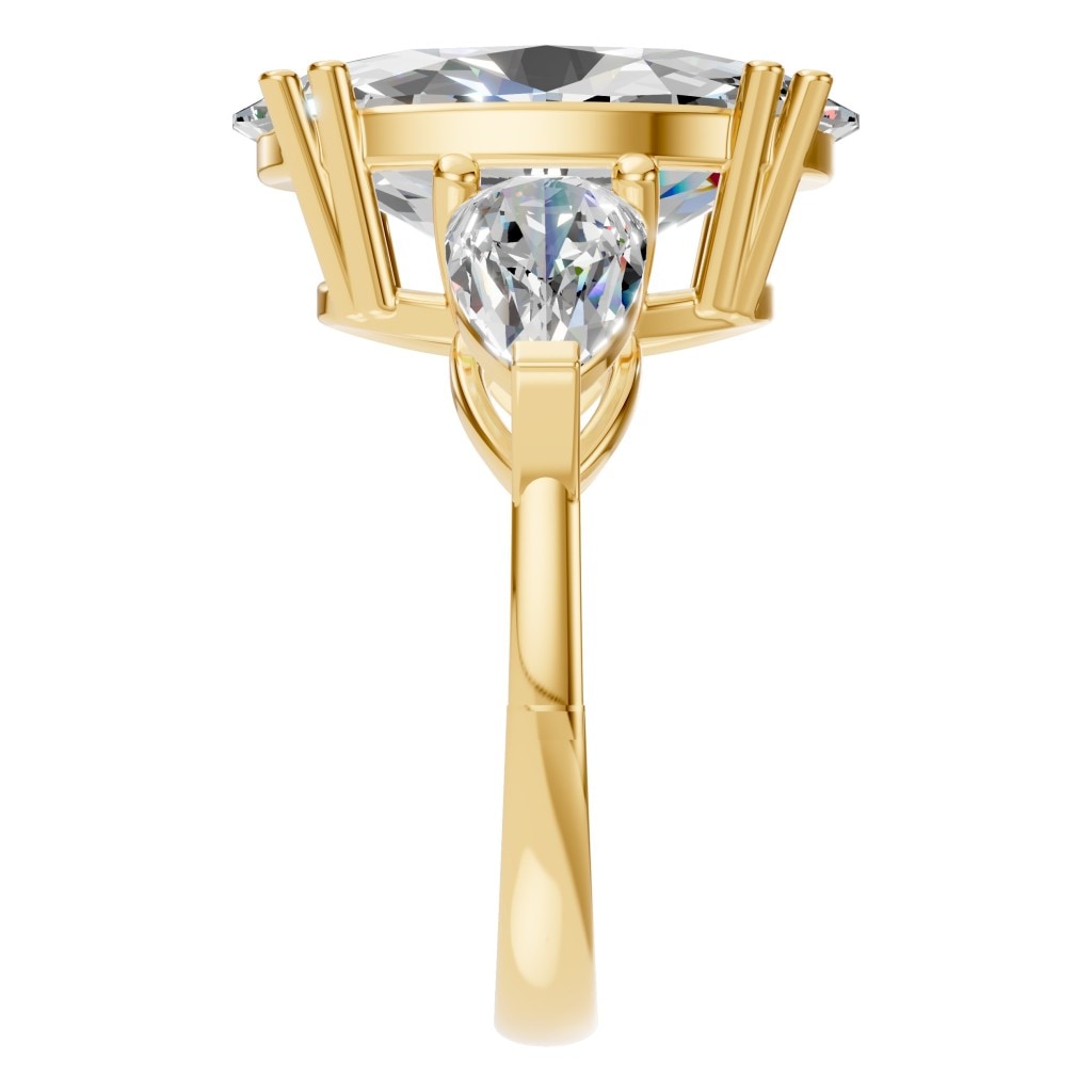 RI-0744 Yellow Gold Ring SET - Side View