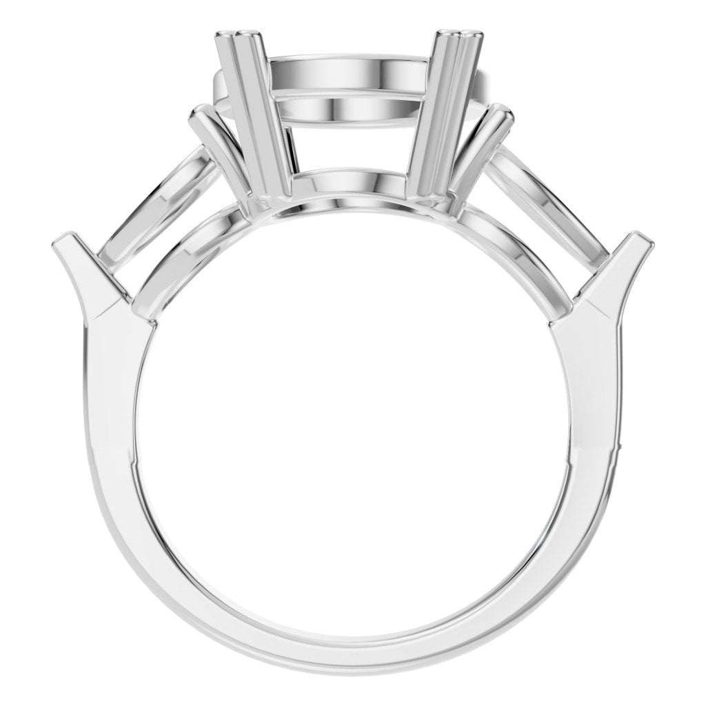 RI-0744 White Gold Ring UNSET - Top View