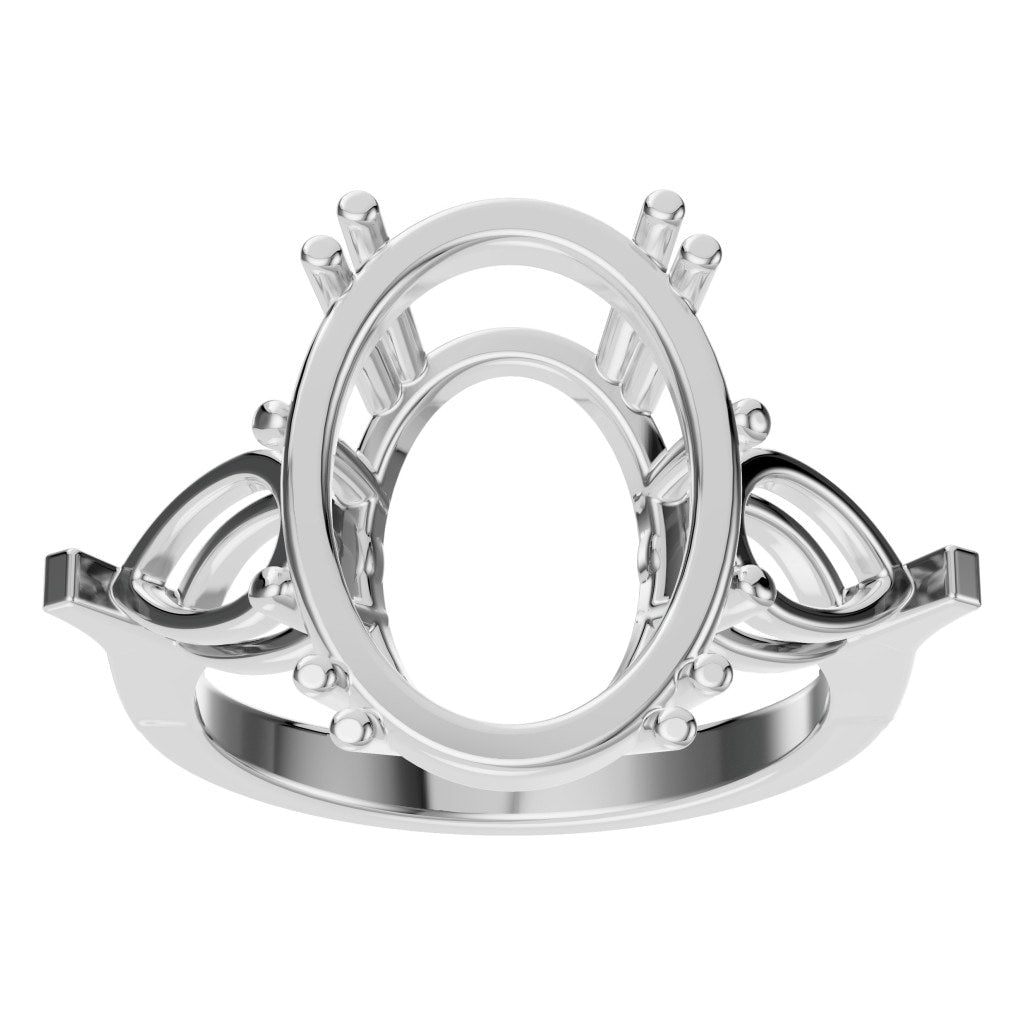 RI-0744 White Gold Ring UNSET - Front View