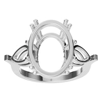 RI-0744 White Gold Ring UNSET - Front View