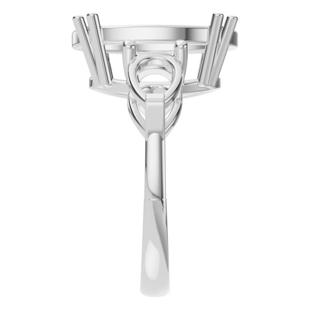 RI-0744 White Gold Ring UNSET - Side View