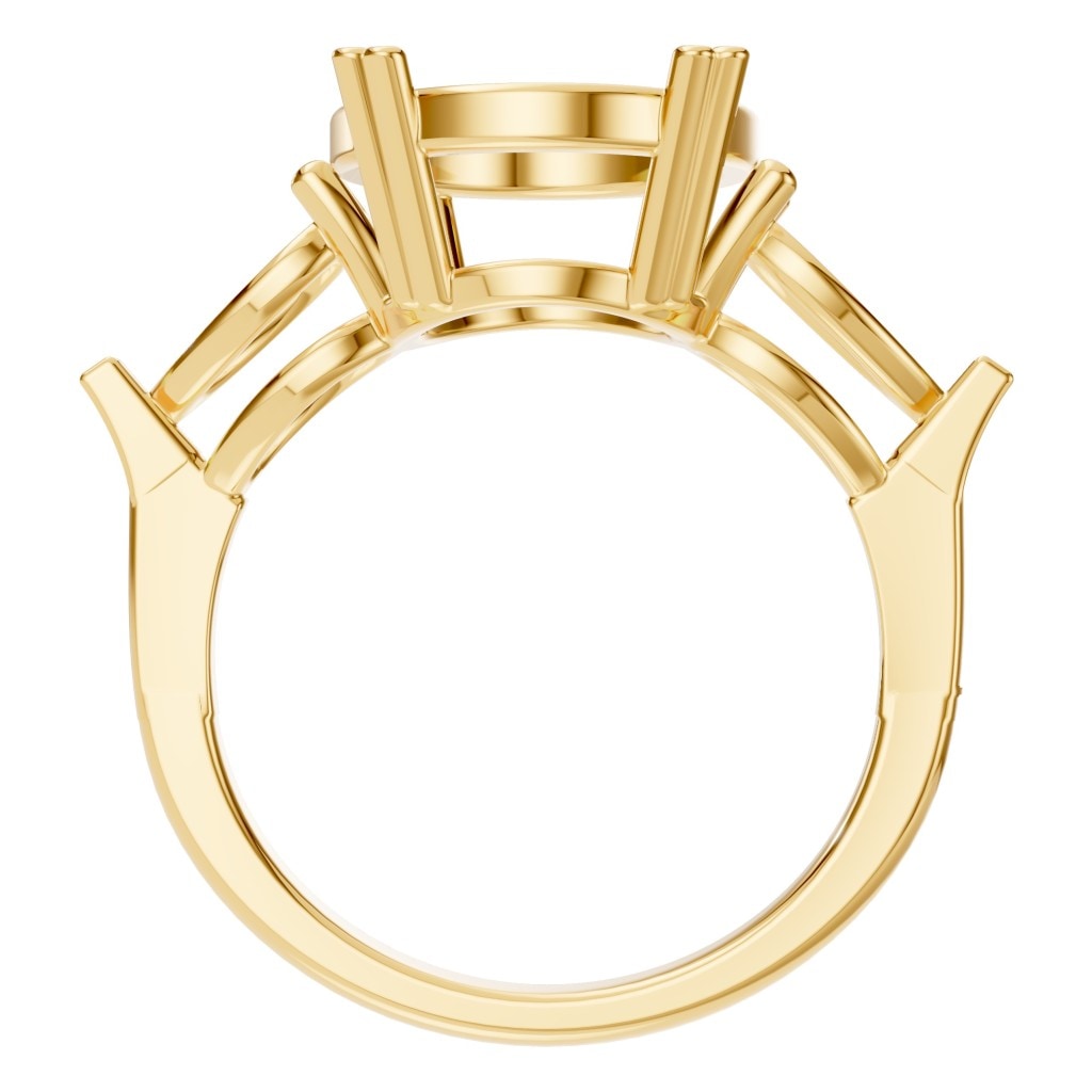RI-0744 Yellow Gold Ring UNSET - Top View