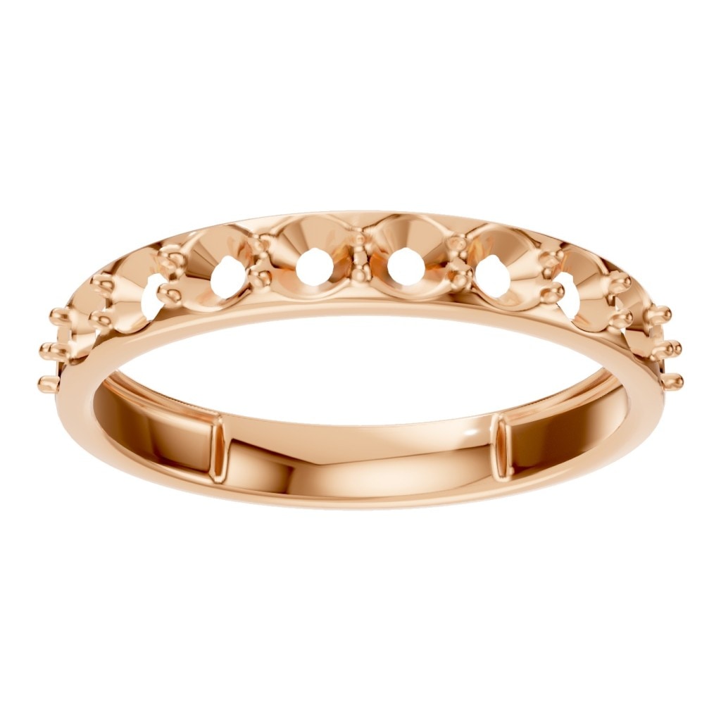 RI-0865 Rose Gold Ring UNSET - Front View