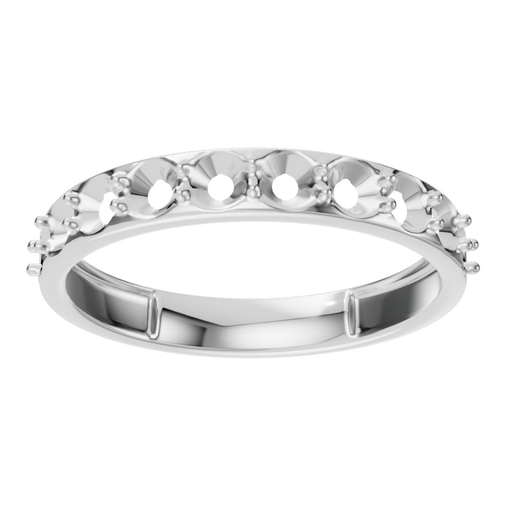 RI-0865 White Gold Ring UNSET - Front View