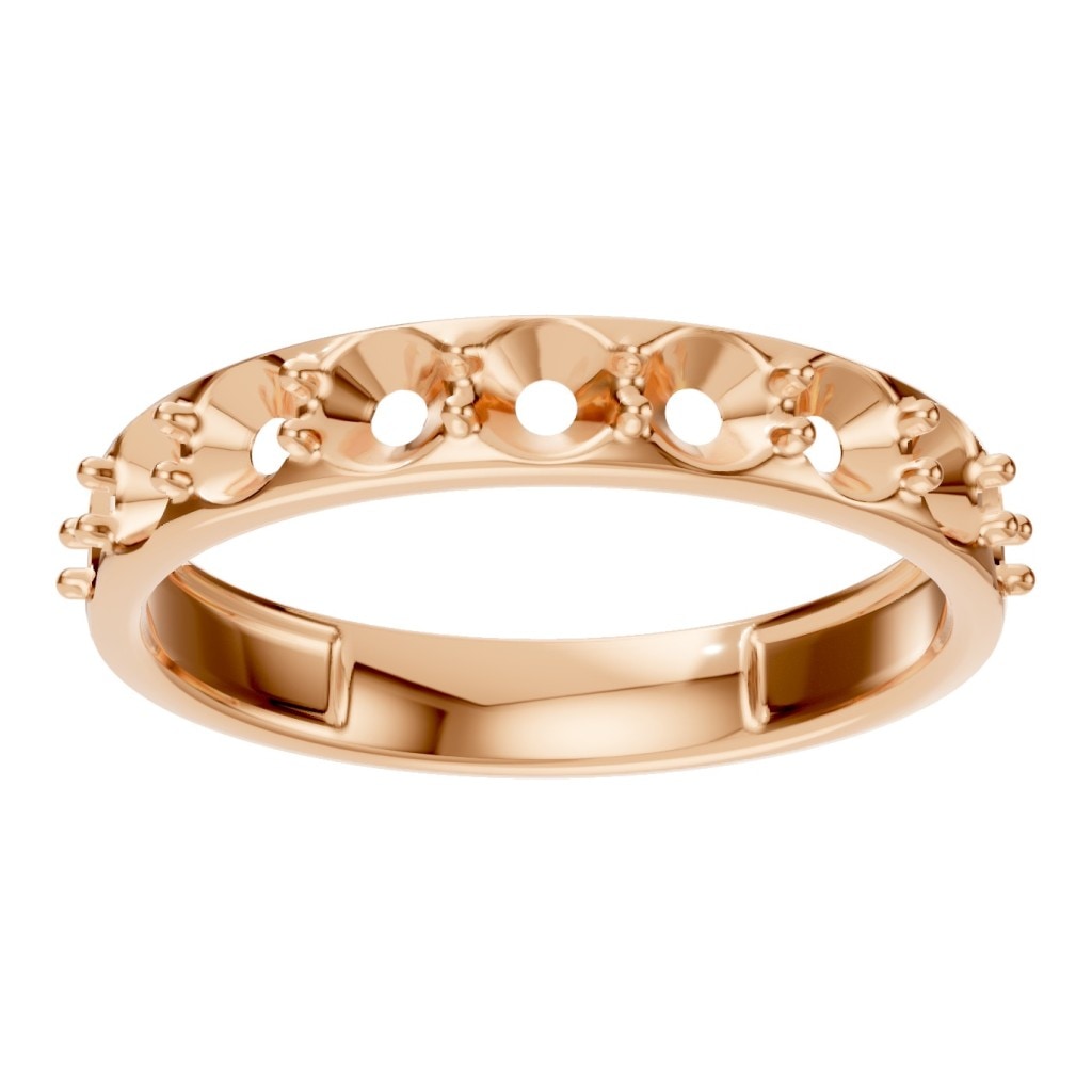 RI-0865 Rose Gold Ring UNSET - Front View