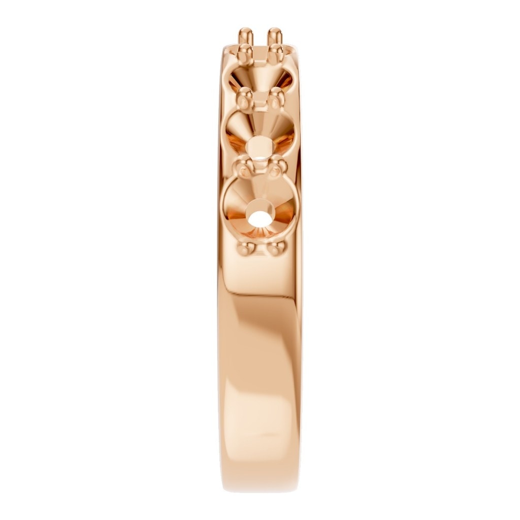 RI-0865 Rose Gold Ring UNSET - Side View