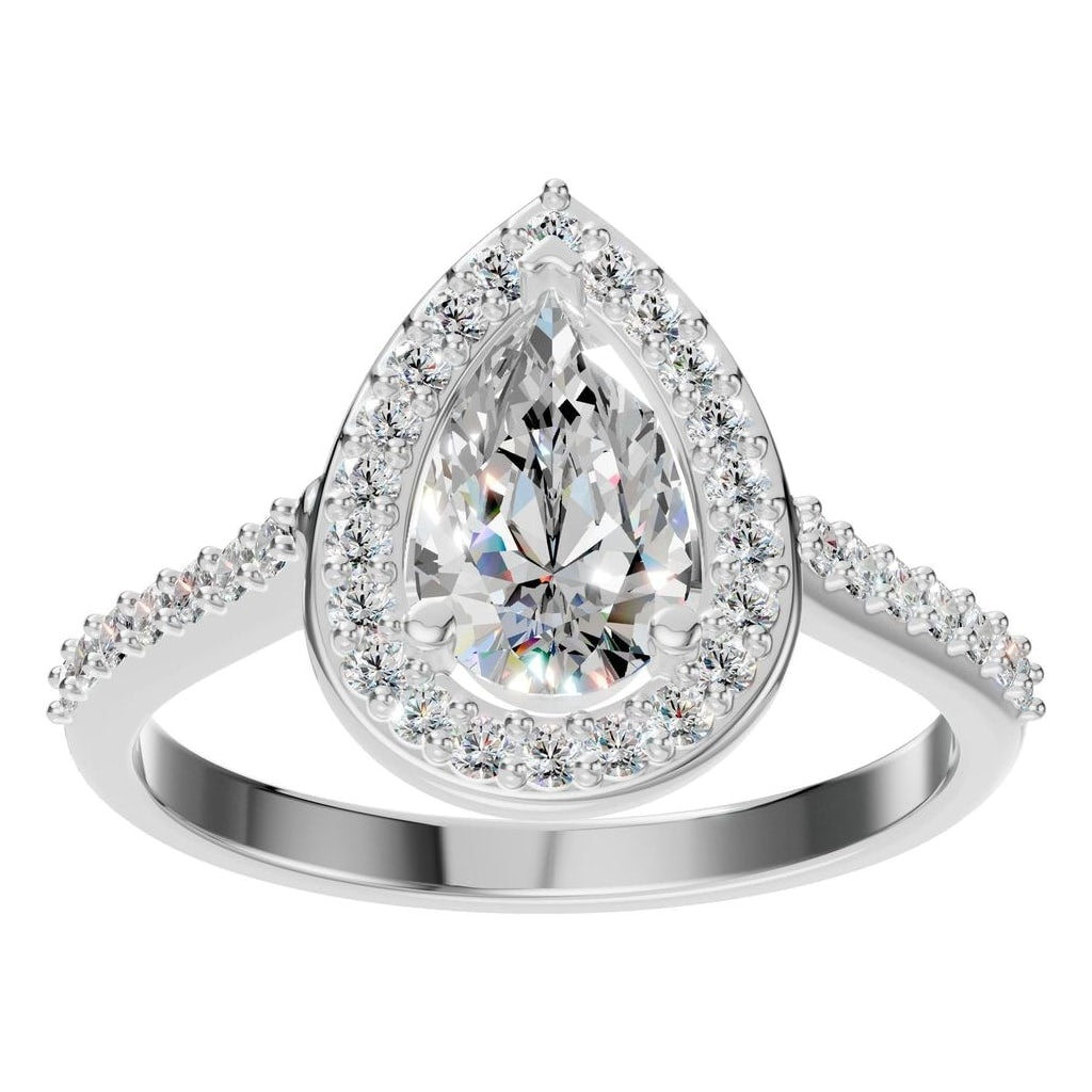 RI-0914 White Gold Ring SET - Front View