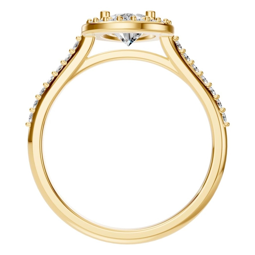 RI-0914 Yellow Gold Ring SET - Top View