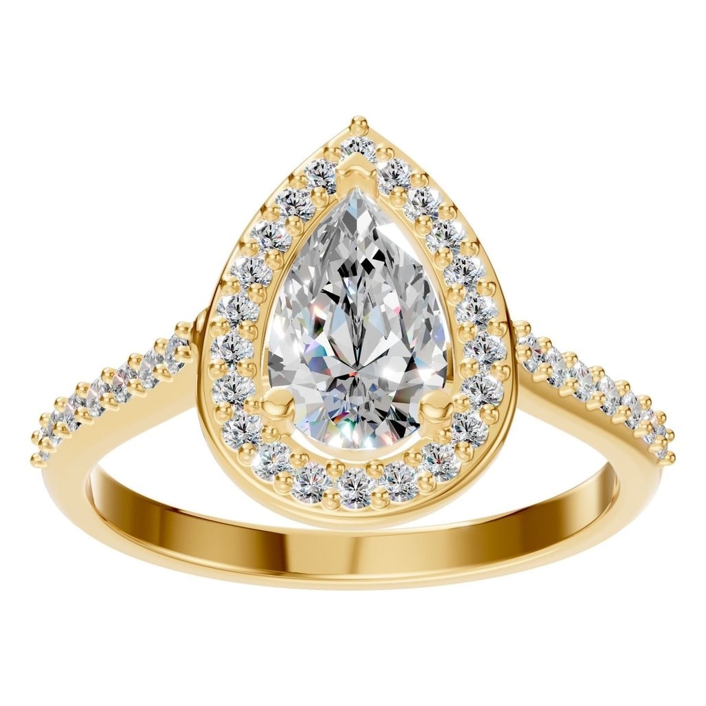 RI-0914 Yellow Gold Ring SET - Front View